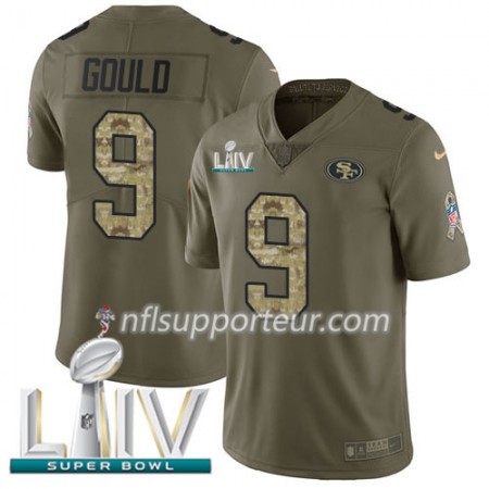 Maillot Homme San Francisco 49ers Robbie Gould 9 Nike 2017 Salute To Service 2020 Super Bowl LIV